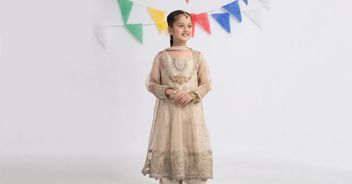 3 Piece Embroidered Organza Suit | MKS-EF24-26