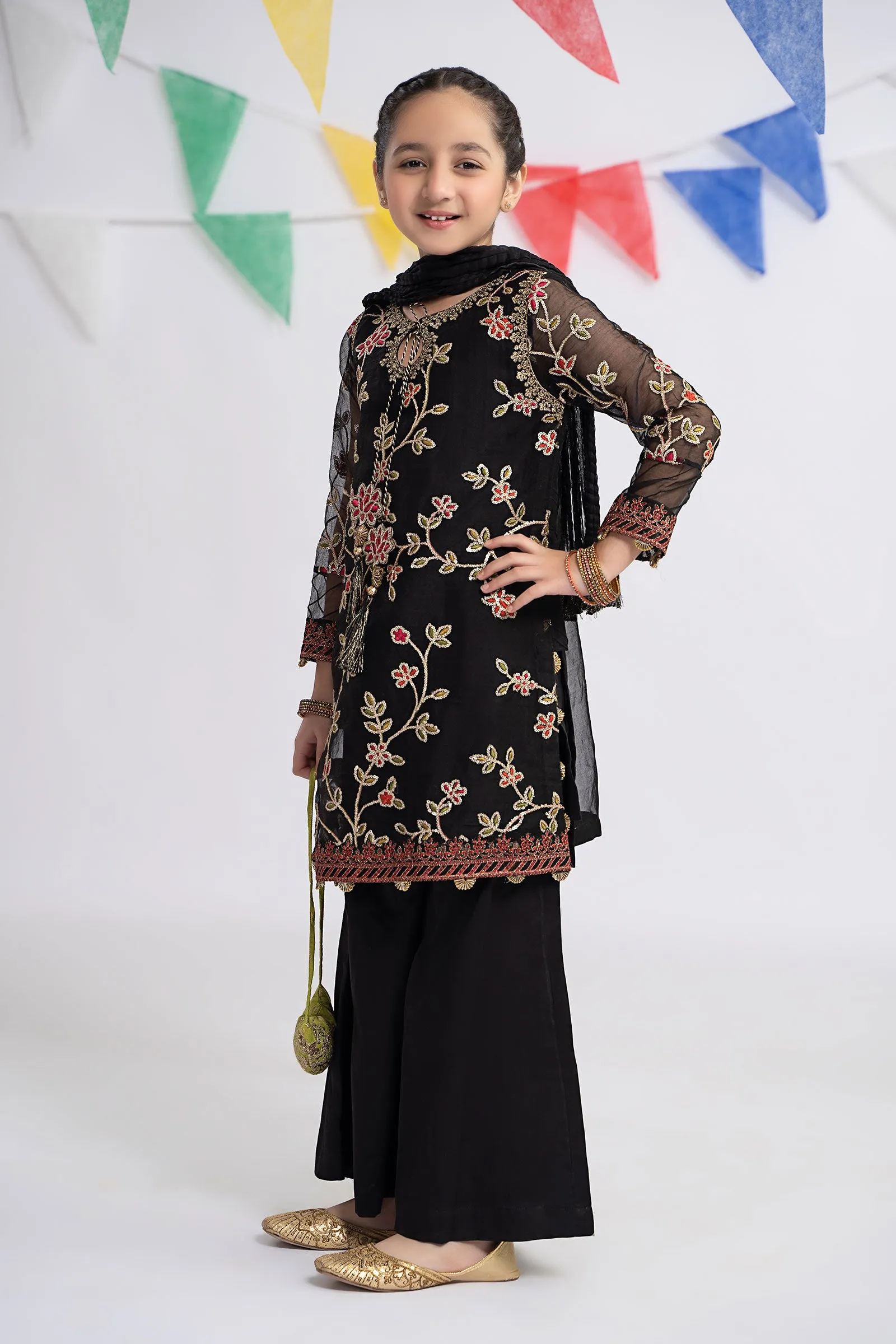 3 Piece Embroidered Organza Suit | MKS-EF24-30