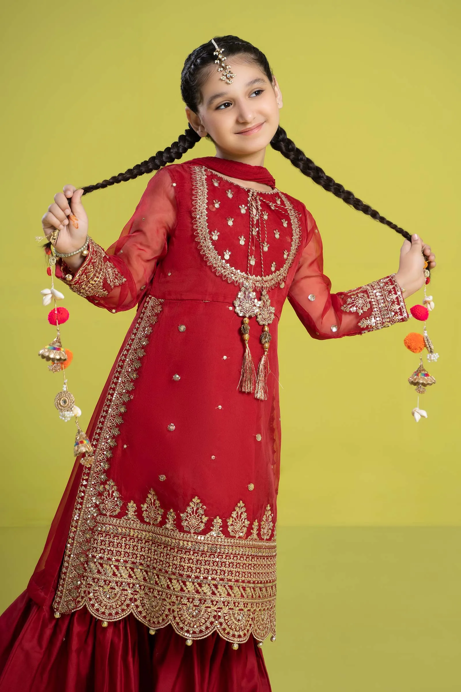 3 Piece Embroidered Organza Suit | MKS-EF24-37