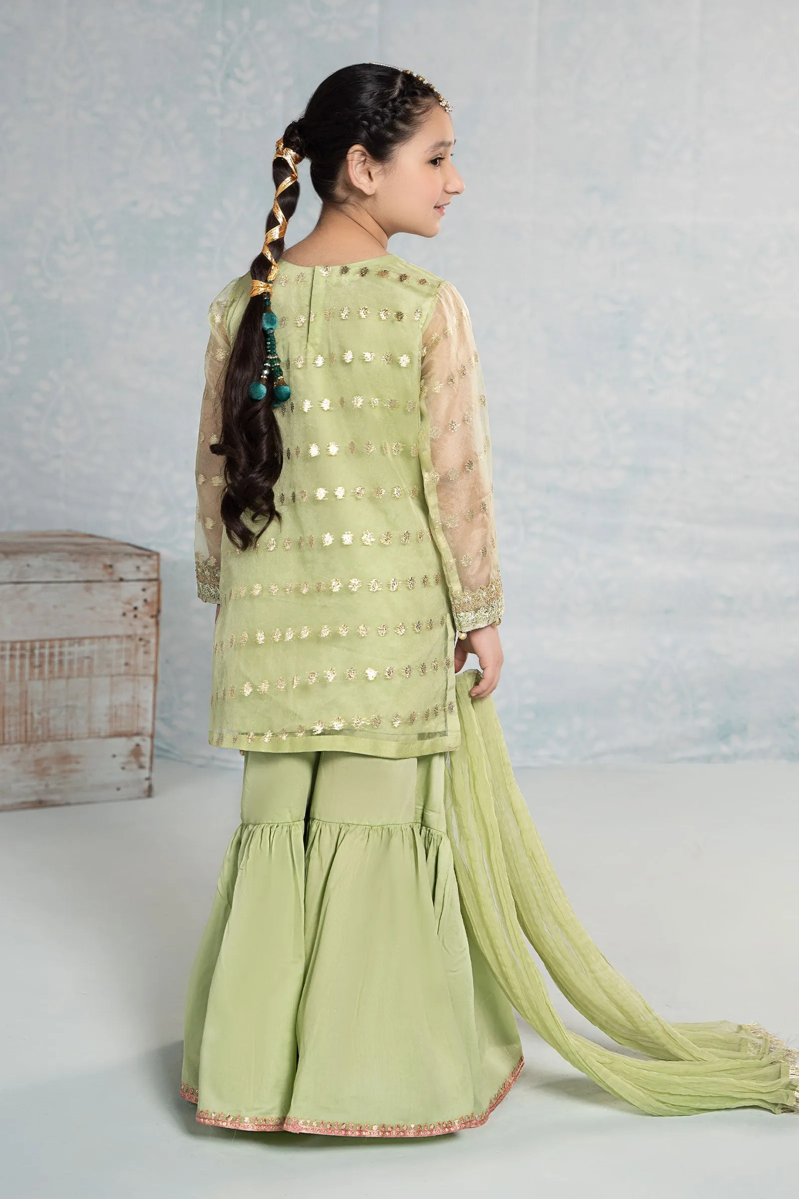 3 Piece Embroidered Organza Suit | MKS-EF24-45