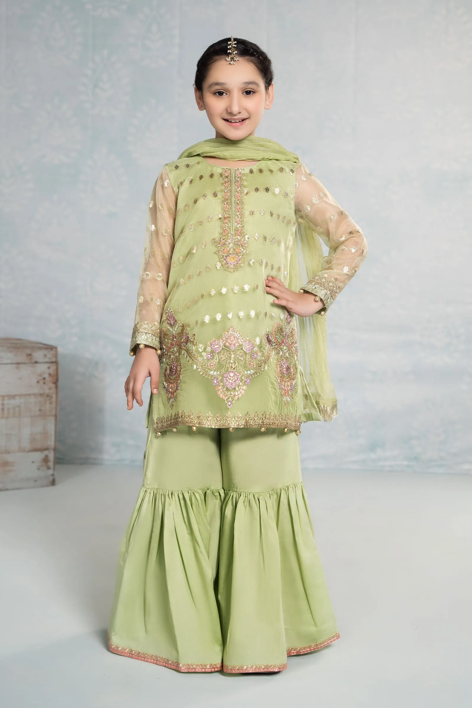 3 Piece Embroidered Organza Suit | MKS-EF24-45