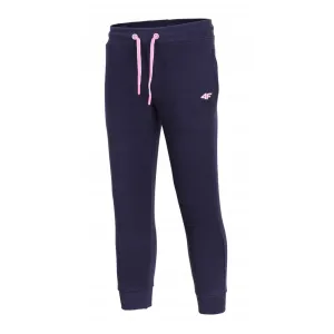 4F Pink Cord Navy Blue Fleece Trouser 2374