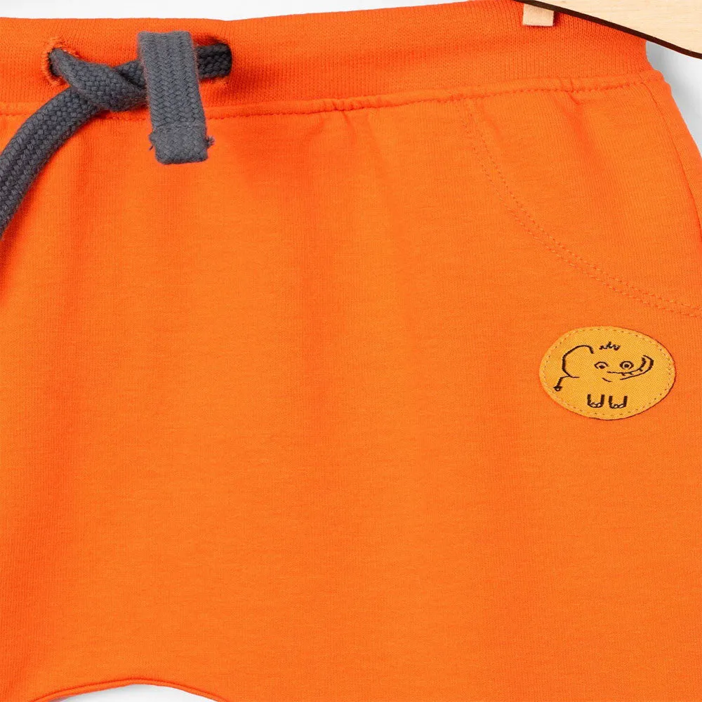 51015 Funny Badge Plain Orange Terry Trouser 3685