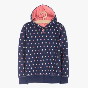 5.10.15 Multi Polka Dots Blue Zipper Hoodie 13479