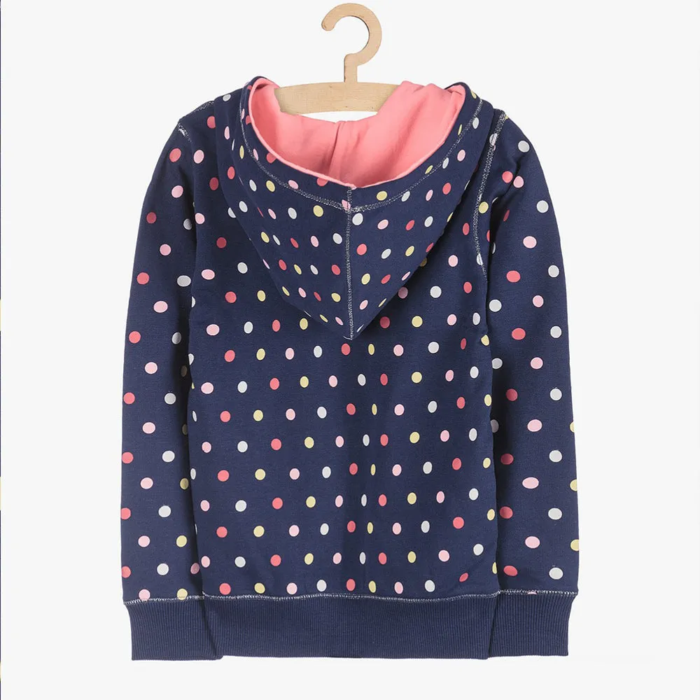 5.10.15 Multi Polka Dots Blue Zipper Hoodie 13479