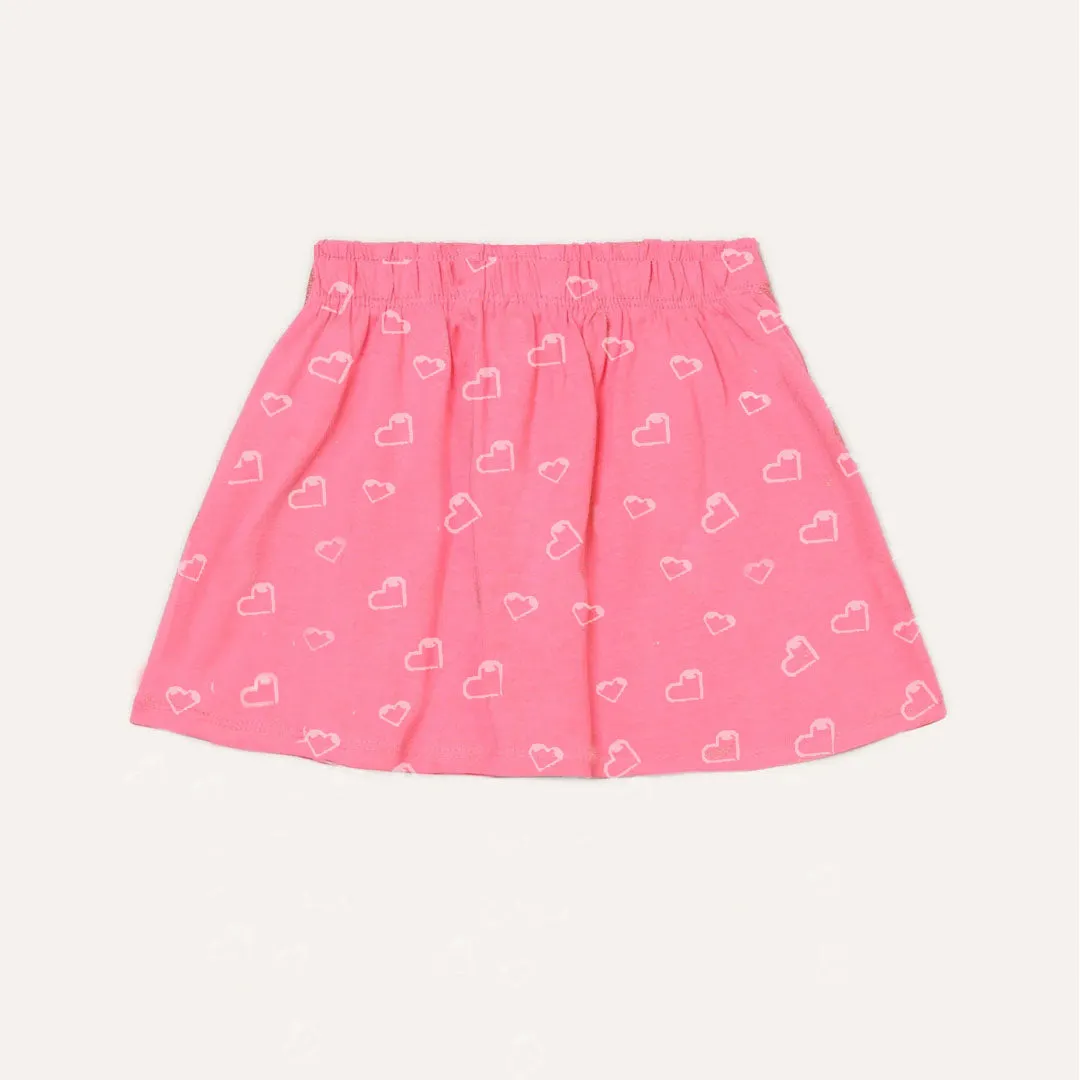 5.10.15 White Outline Hearts Pink Skirt 11303