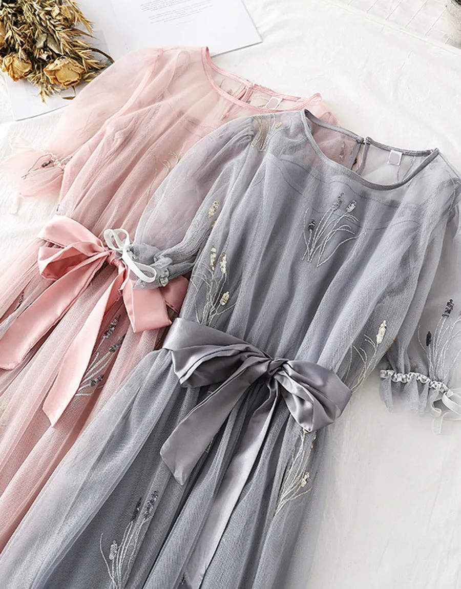 A line tulle dress with sequins fashion girl summer dress  S60