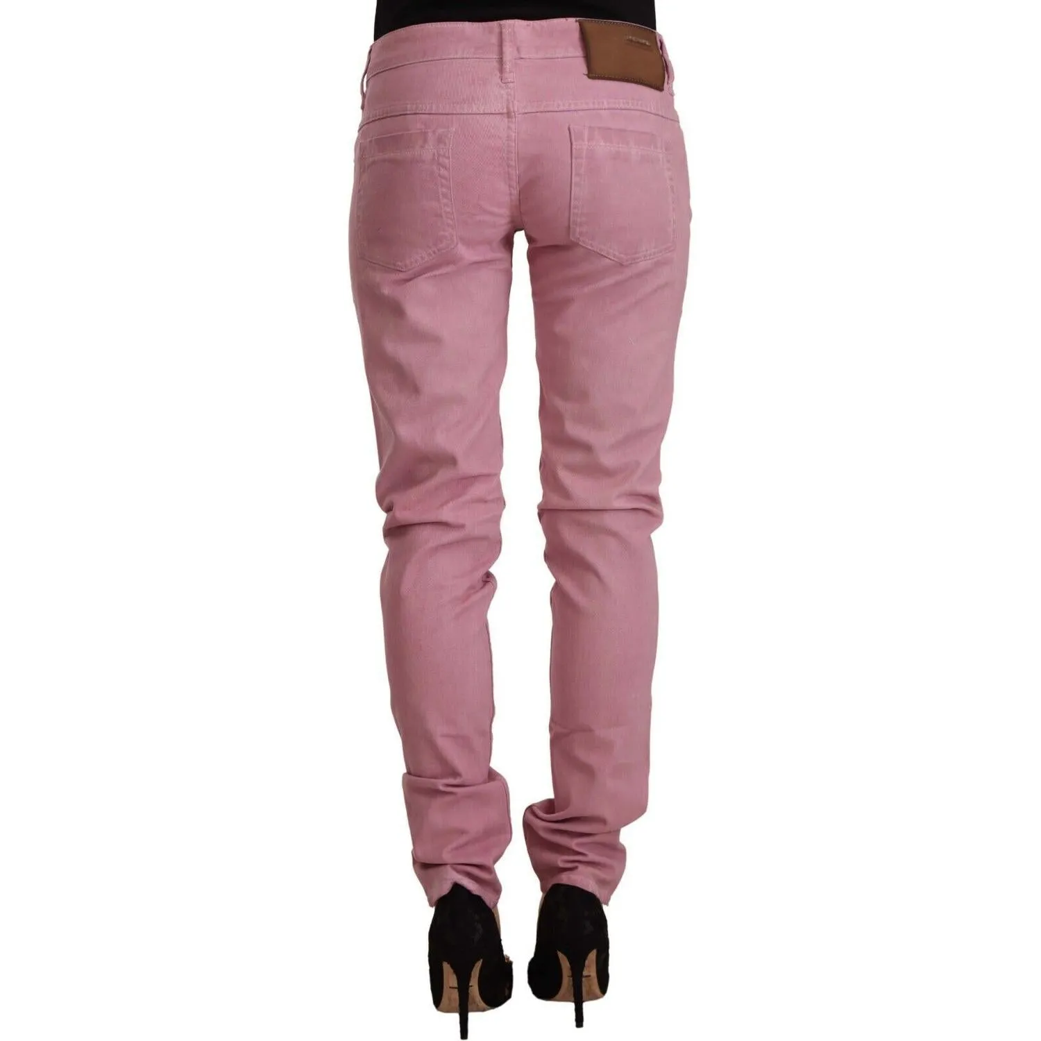 Acht Elegant Pink Slim Fit Denim Jeans