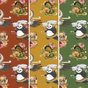 All Over Kung Fu Panda Cotton Jersey Fabric