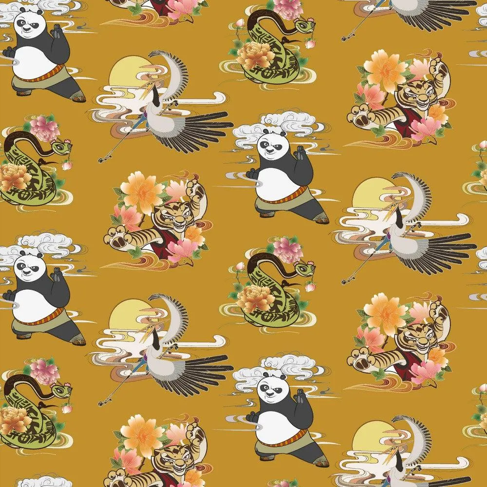 All Over Kung Fu Panda Cotton Jersey Fabric