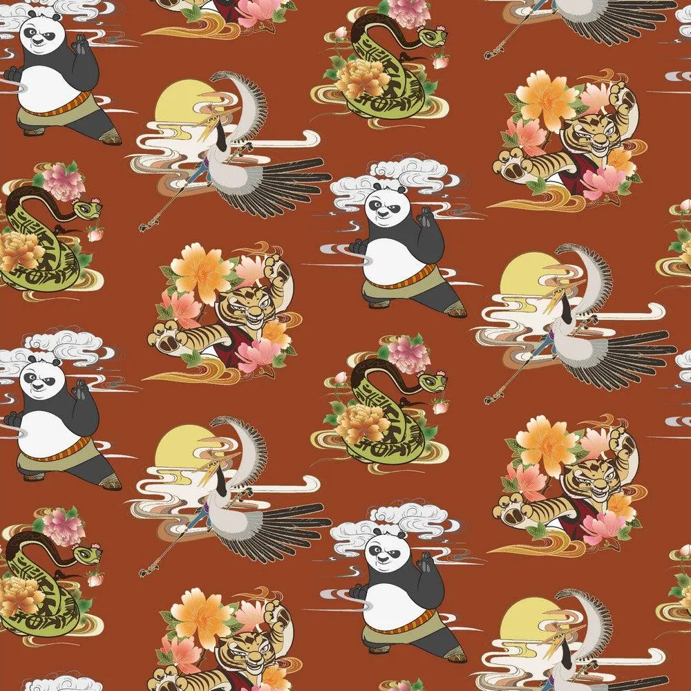 All Over Kung Fu Panda Cotton Jersey Fabric