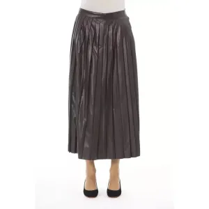 Alpha Studio Brown Polyethylene Women Skirt