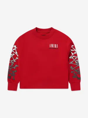 Amiri Kids Bones Sweatshirt in Red