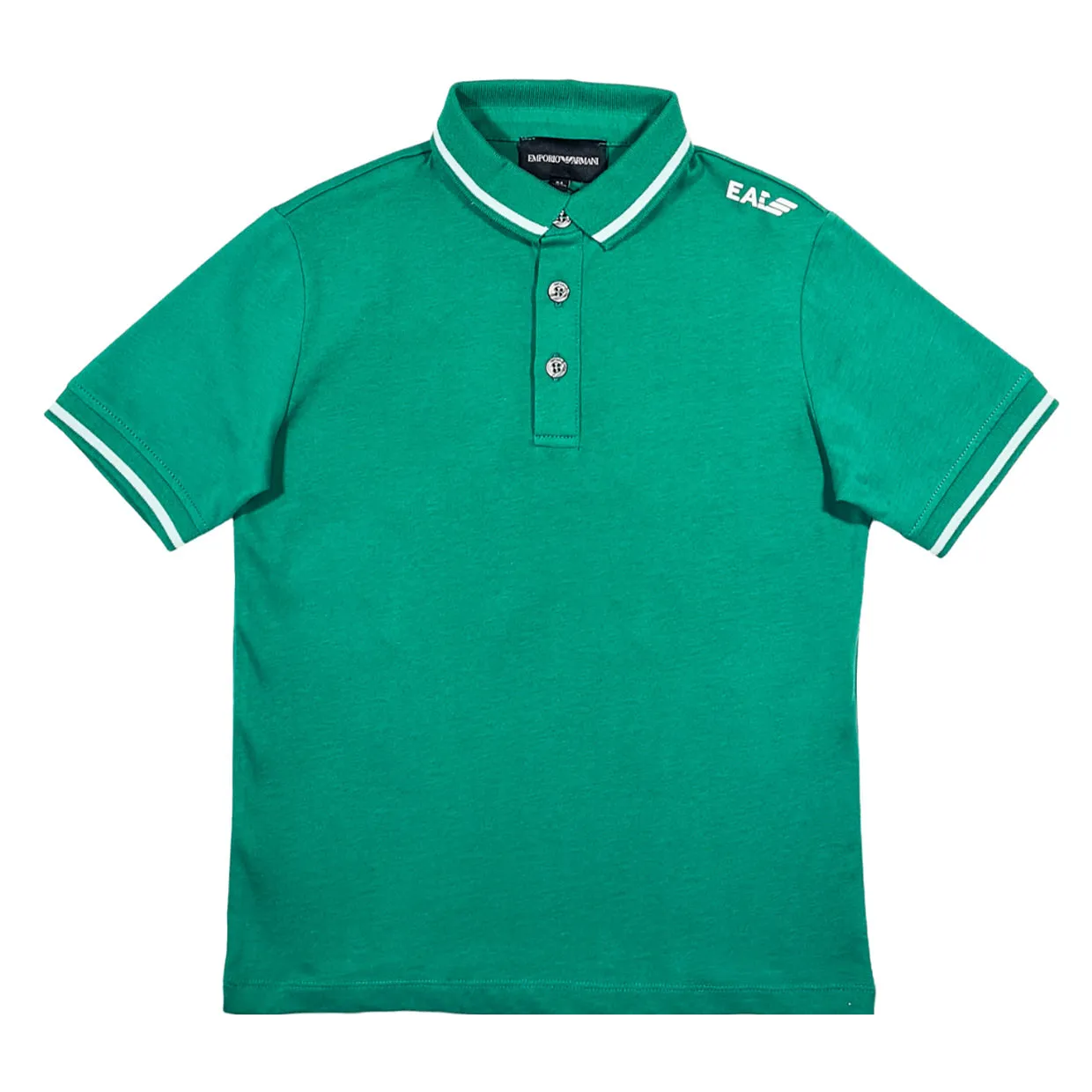 Armani Junior Green Rubberised Logo Polo Shirt