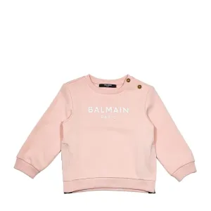 Balmain Baby Pink Print Logo Sweatshirt