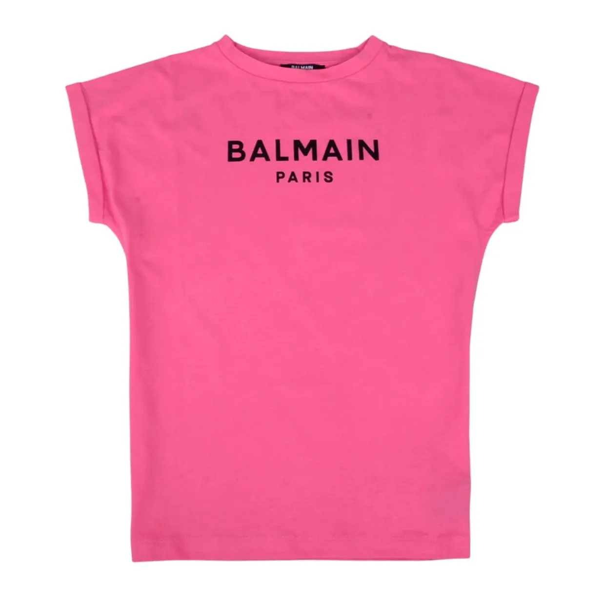 Balmain Kids Pink Print Logo T-Shirt