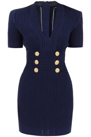 Balmain knit minidress with embossed buttons