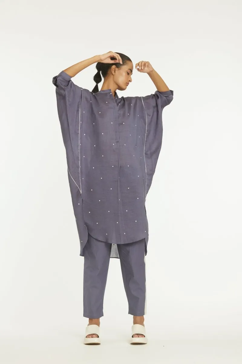 Bat Sleeve Shirt - Violet Polka