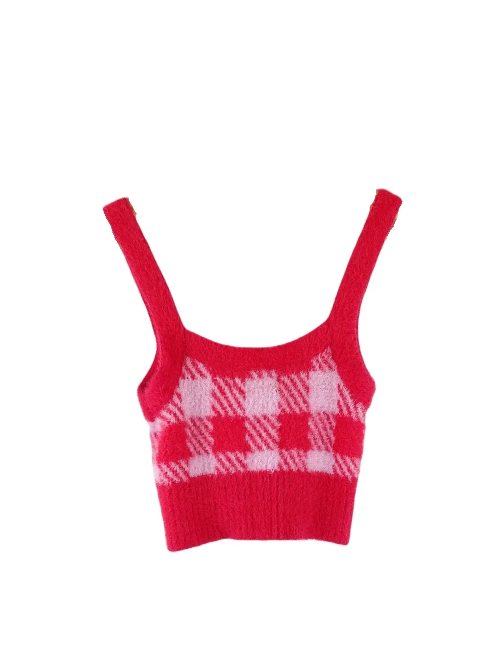 Bershka Red and Pink Cropped Singlet S