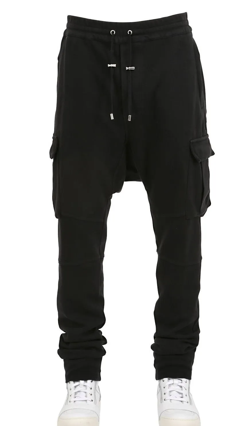 Biker Moto Drop Crotch Cargo Jogger / Loose Harem Pants