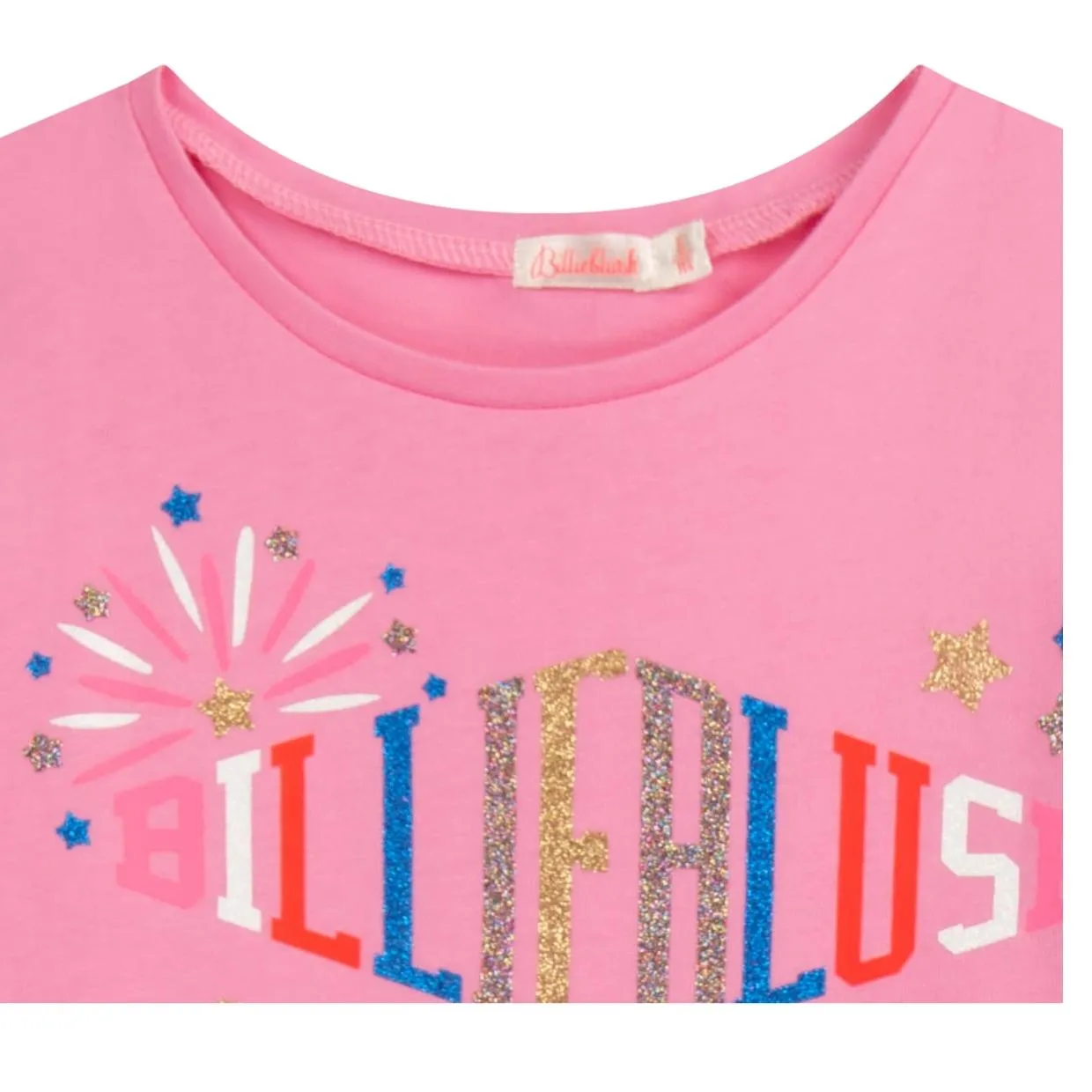 Billieblush Pink Multi-Coloured Print Logo T-Shirt