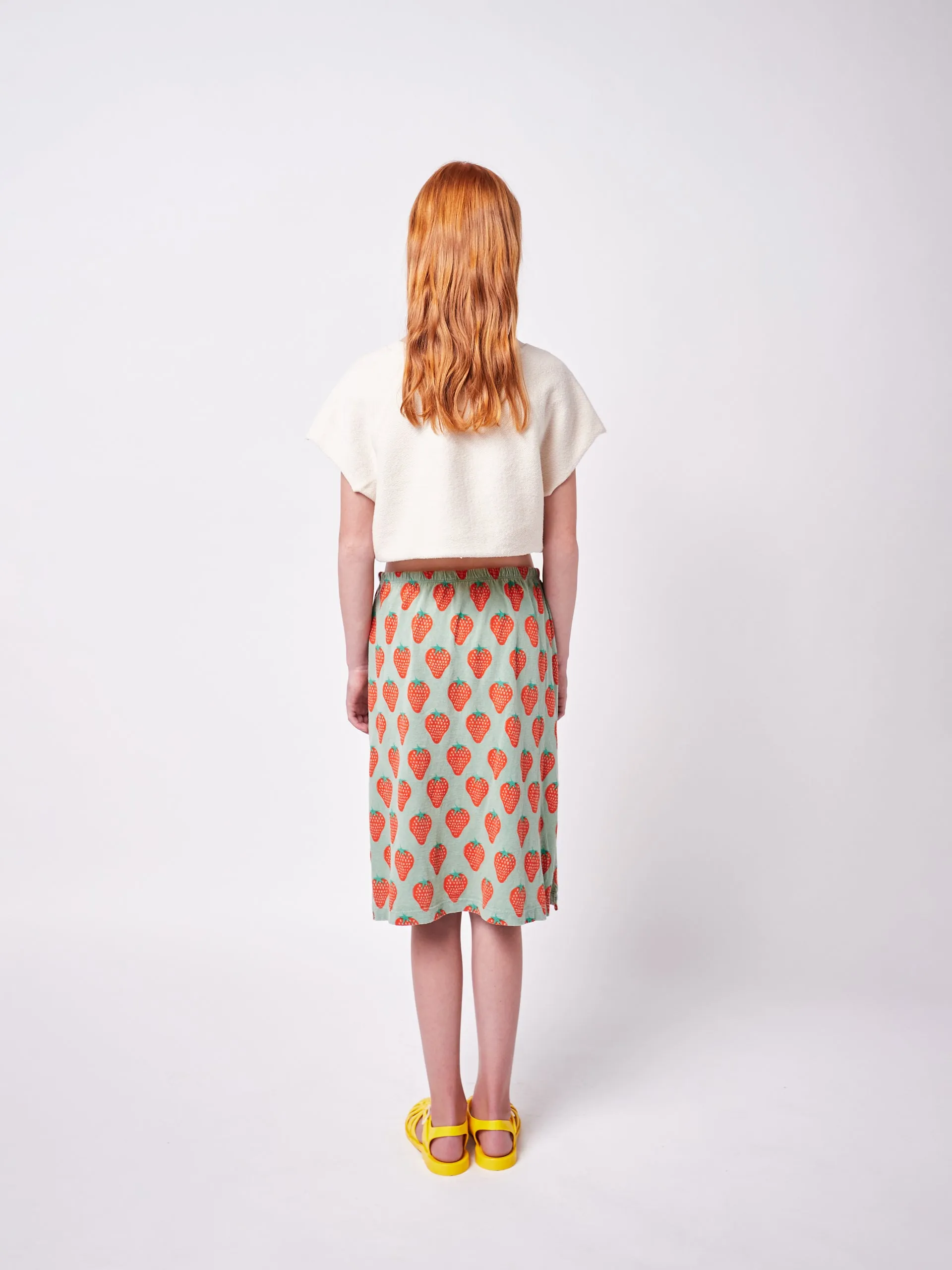 Bobo Choses Strawberry all over midi skirt