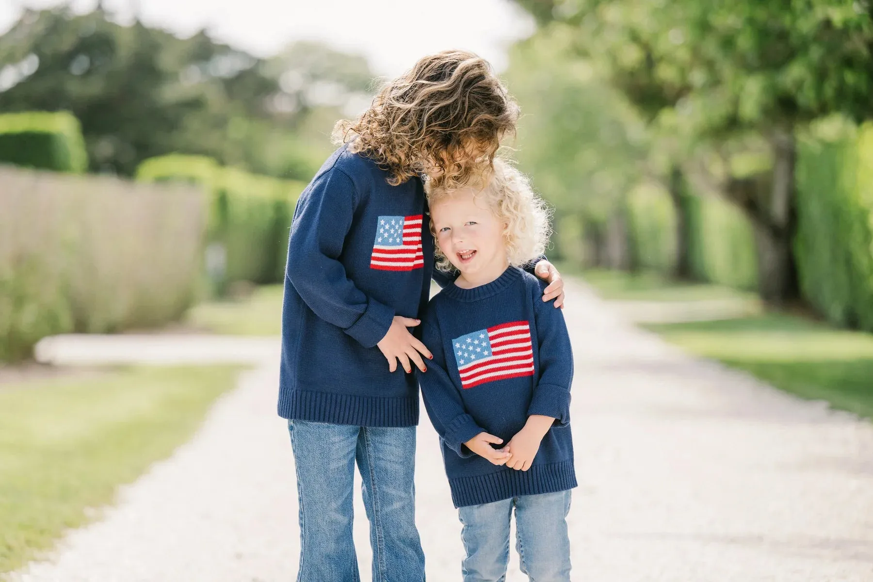 Children’s American Flag Crewneck Sweater