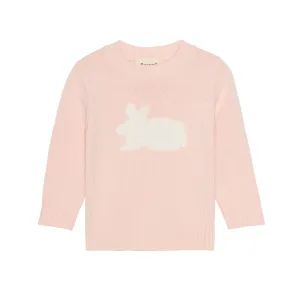 Children’s Bunny Crewneck Sweater - Light Pink