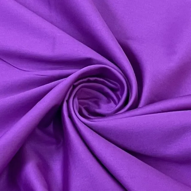 Classic Purple Solid Cotton Satin