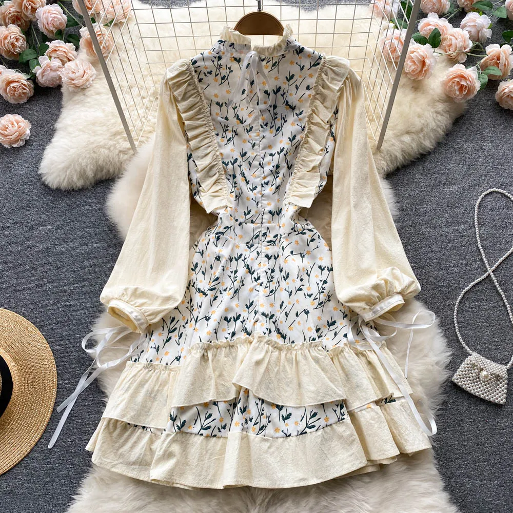 Cute A line floral dress fashion dress      S231