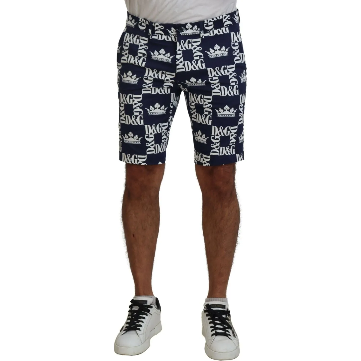 Dolce & Gabbana Casual Crown Print Chinos Shorts