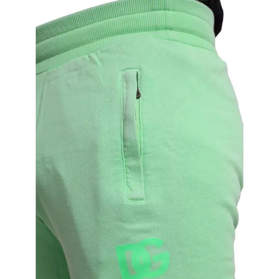 Dolce & Gabbana Neon Green Cotton Stretch Jogger Sweatpants Pants