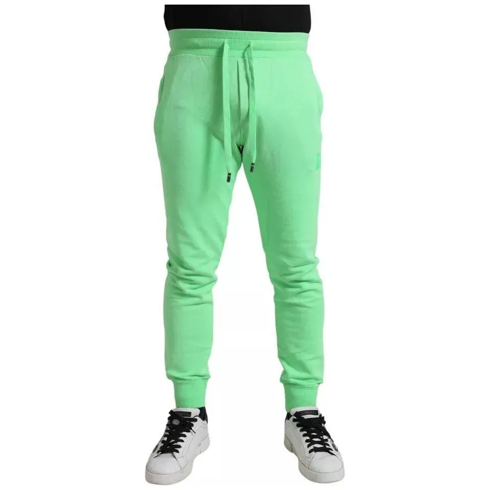 Dolce & Gabbana Neon Green Cotton Stretch Jogger Sweatpants Pants