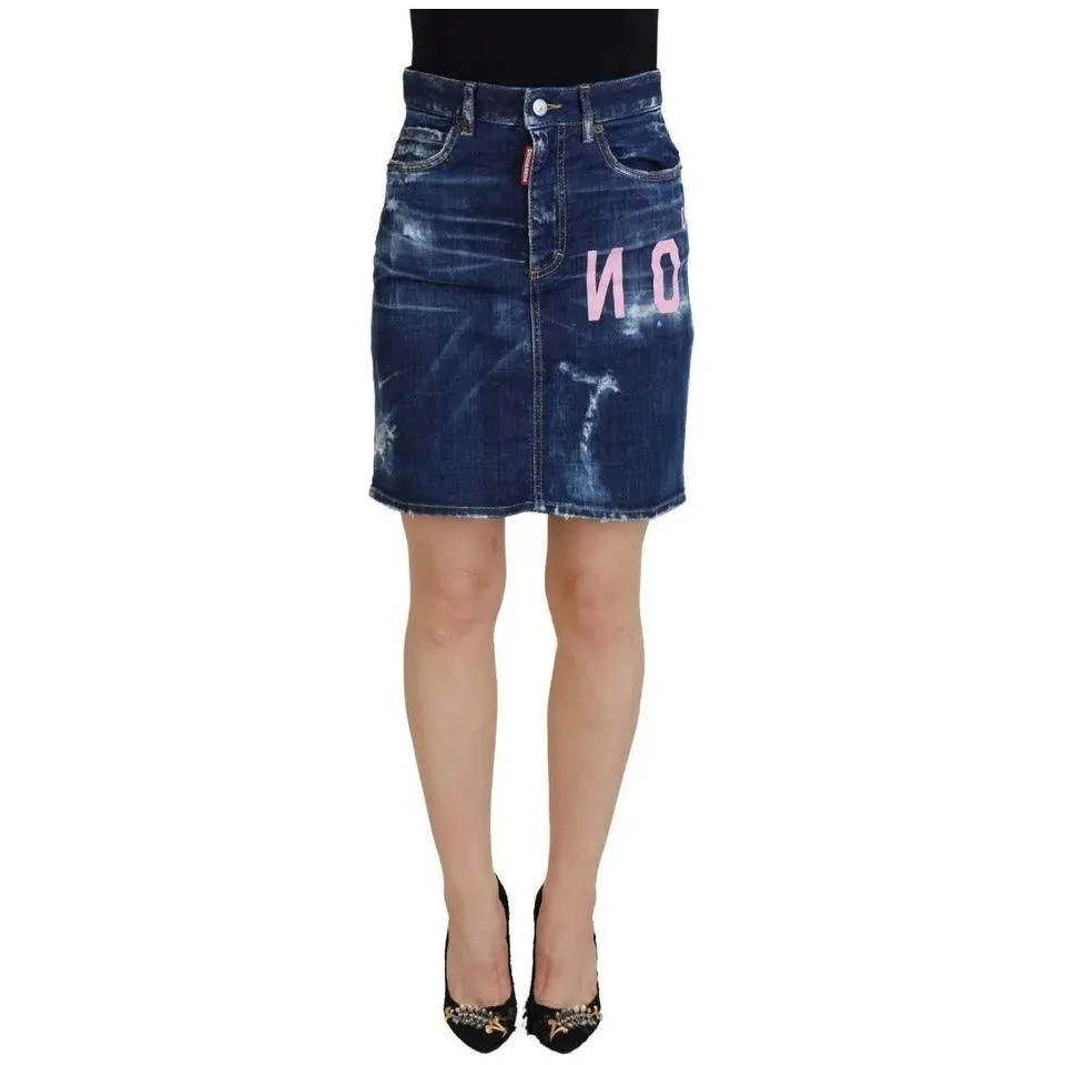 Dsquared² Blue Icon High Waist Denim Mini Boston Jean Skirt