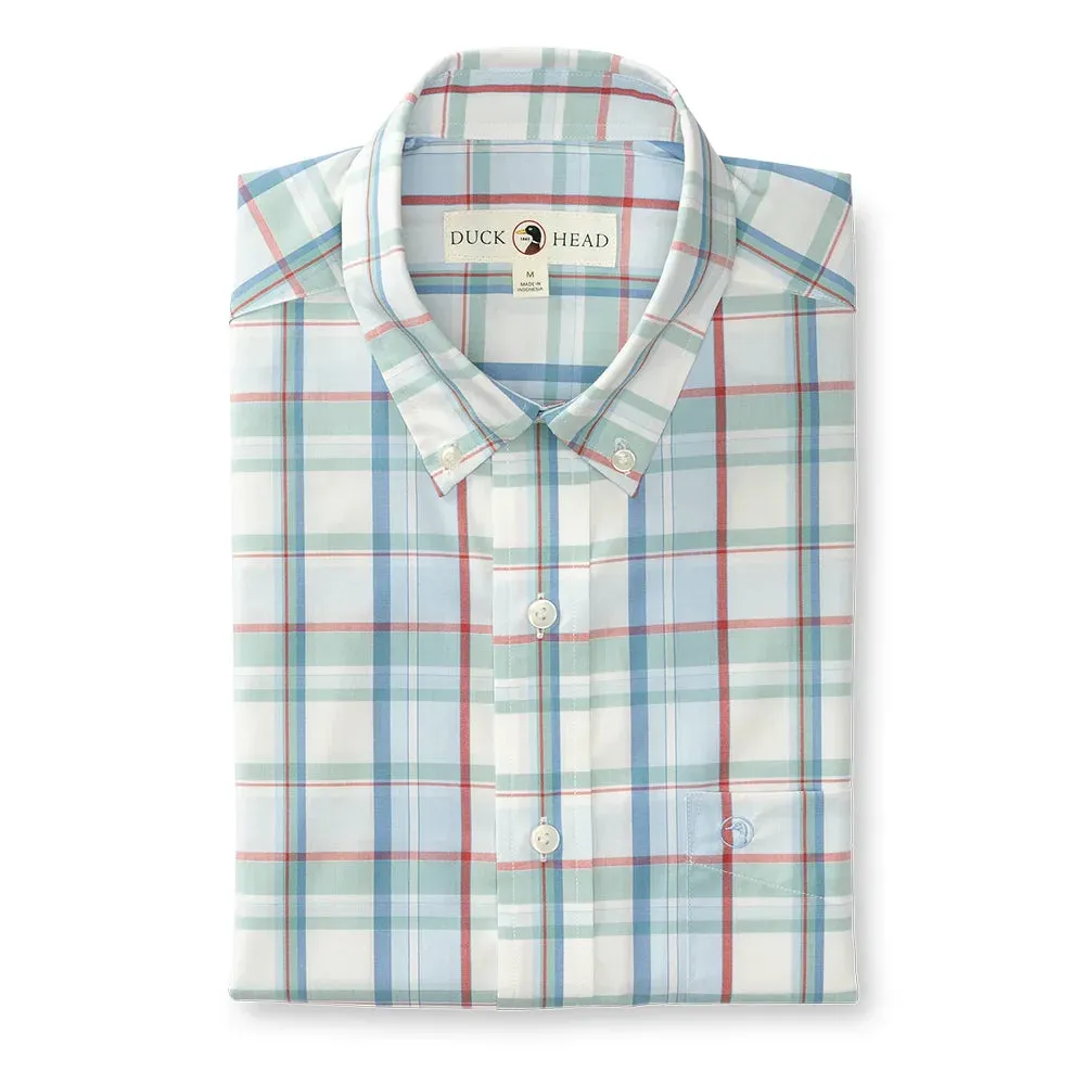 Duck Head Men's Carson Plaid Performance Poplin Sport Shirt