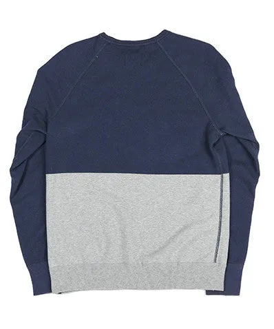 Engineered Stripe Twill Terry Crewneck