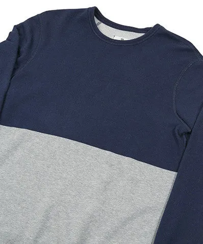 Engineered Stripe Twill Terry Crewneck