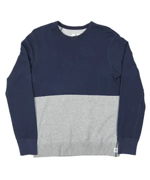 Engineered Stripe Twill Terry Crewneck