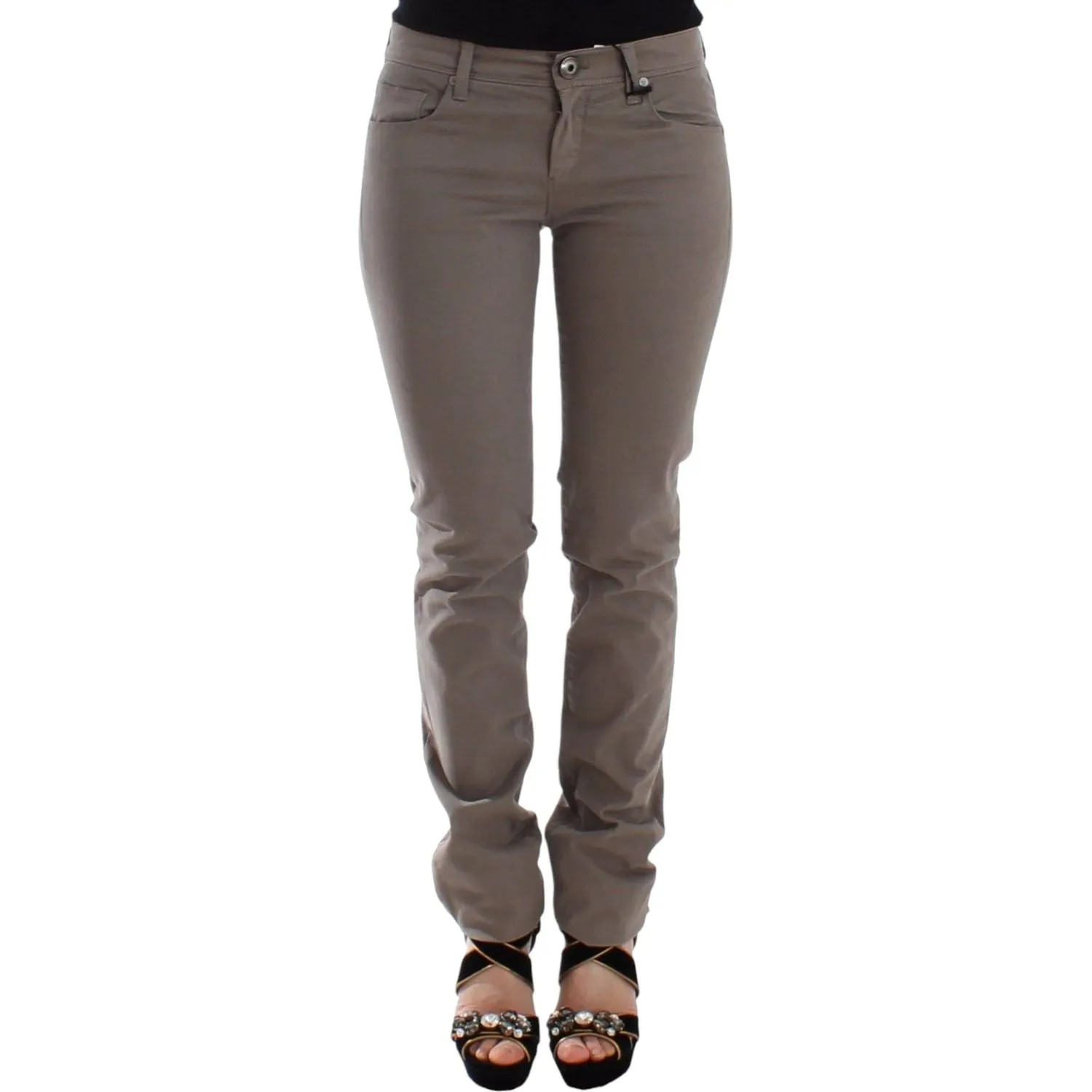 Ermanno Scervino Chic Taupe Skinny Jeans for Elevated Style