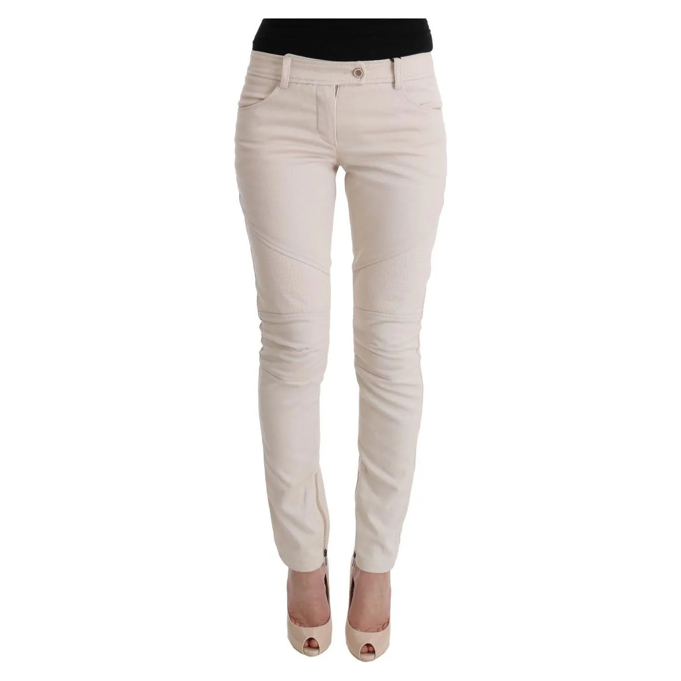 Ermanno Scervino Chic White Slim Fit Denim Treasure