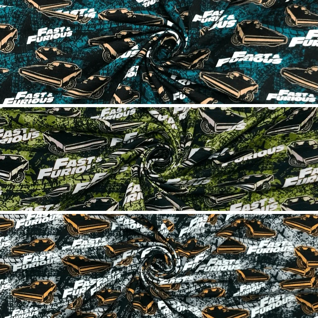 Fast and Furious Cars Cotton Jersey Fabric