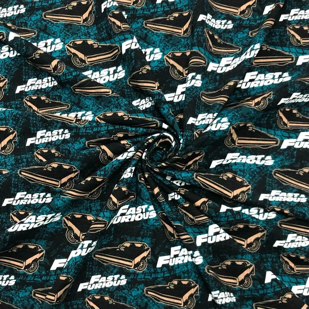 Fast and Furious Cars Cotton Jersey Fabric