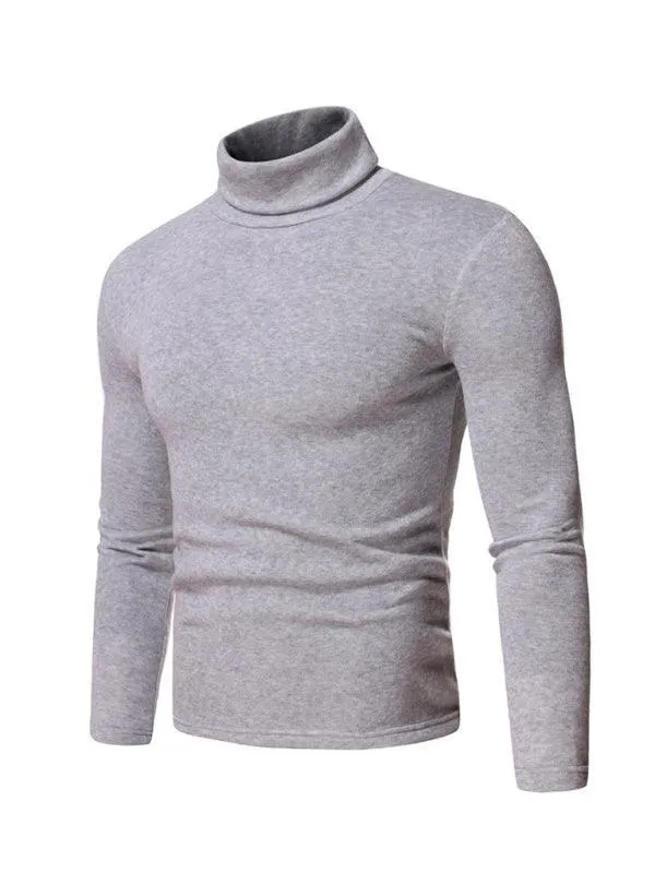 Fleece Pullover Turtleneck Men Sweater