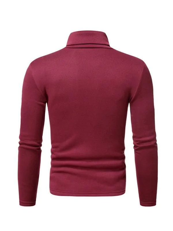 Fleece Pullover Turtleneck Men Sweater