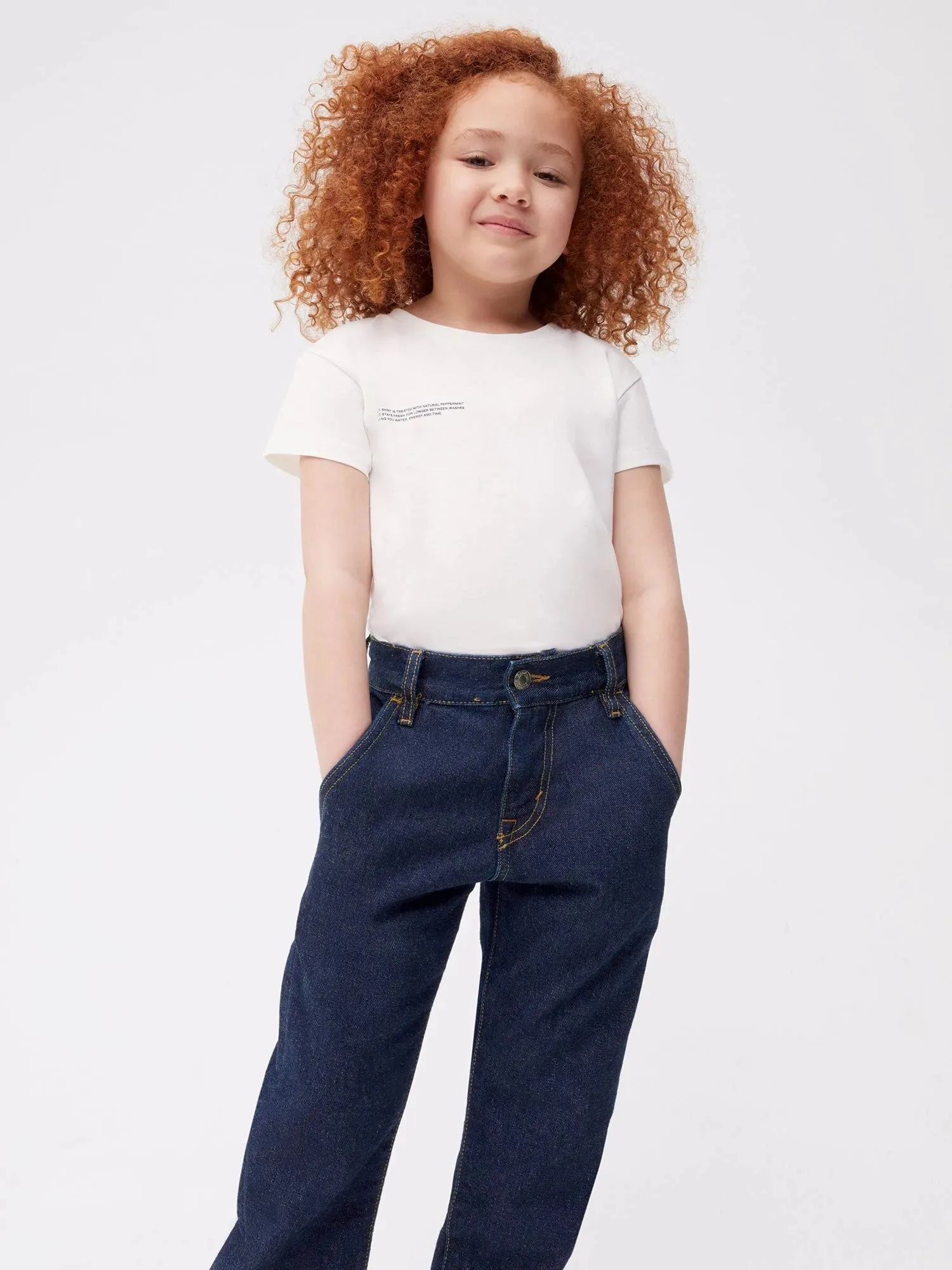 Kid's Hemp Denim Elastic Waist Jeans—rinse wash