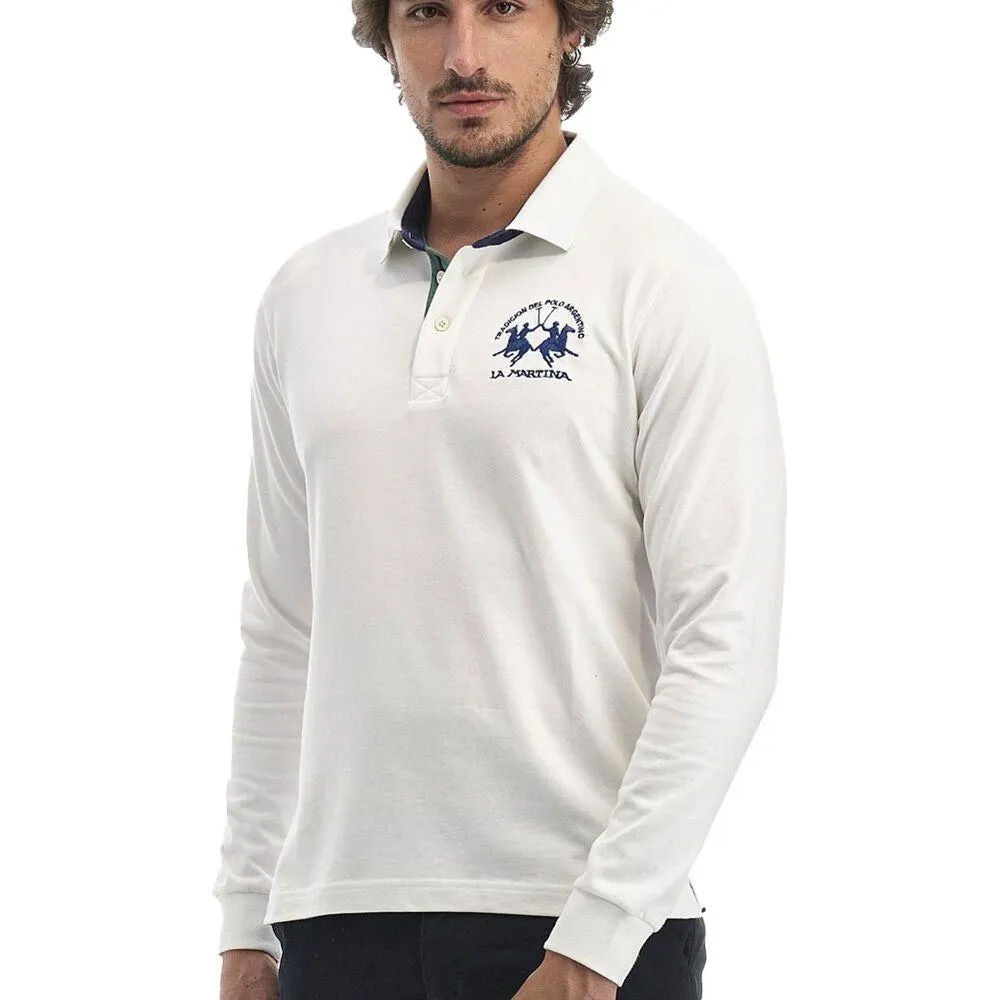 La Martina White Cotton Polo Shirt