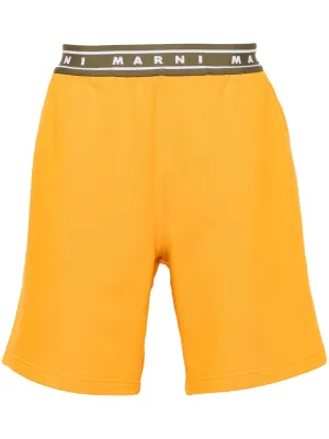 LOGO-PRINT STRAP COTTON WAISTBAND SHORTS