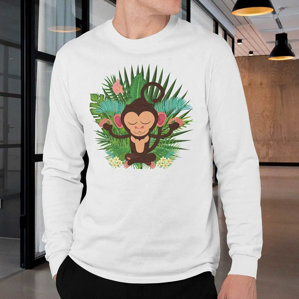 Meditation monkey print t-shirt for men