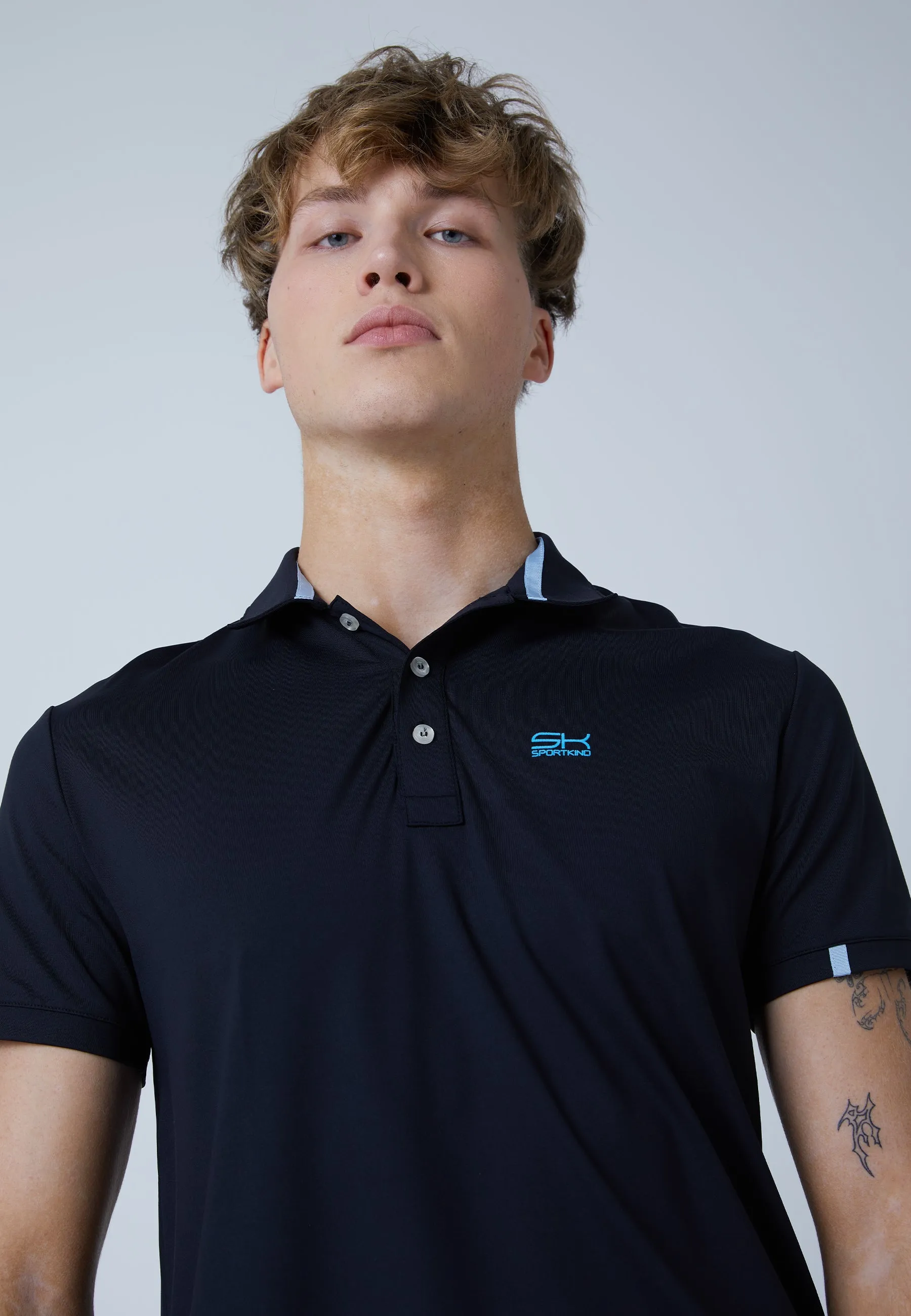 Men Tennis Polo Shirt, black