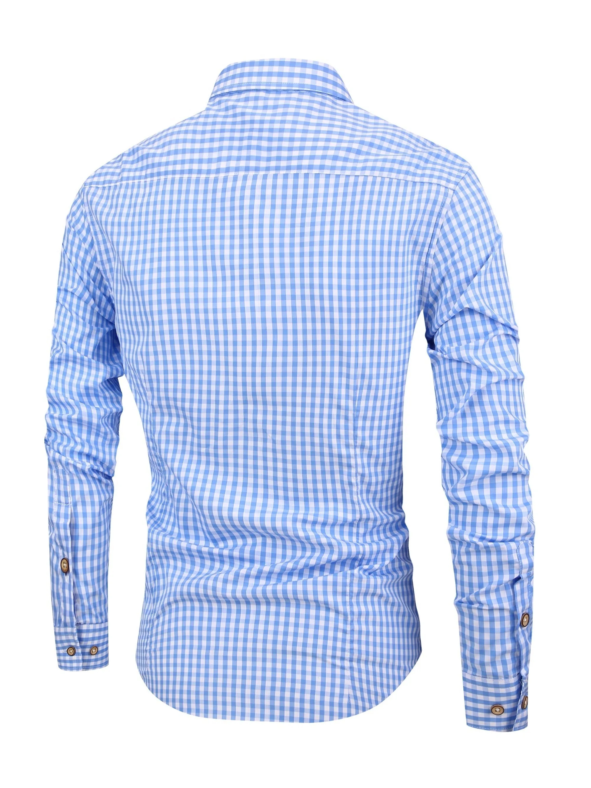 Men's Casual Slim Cotton Plaid Shirt